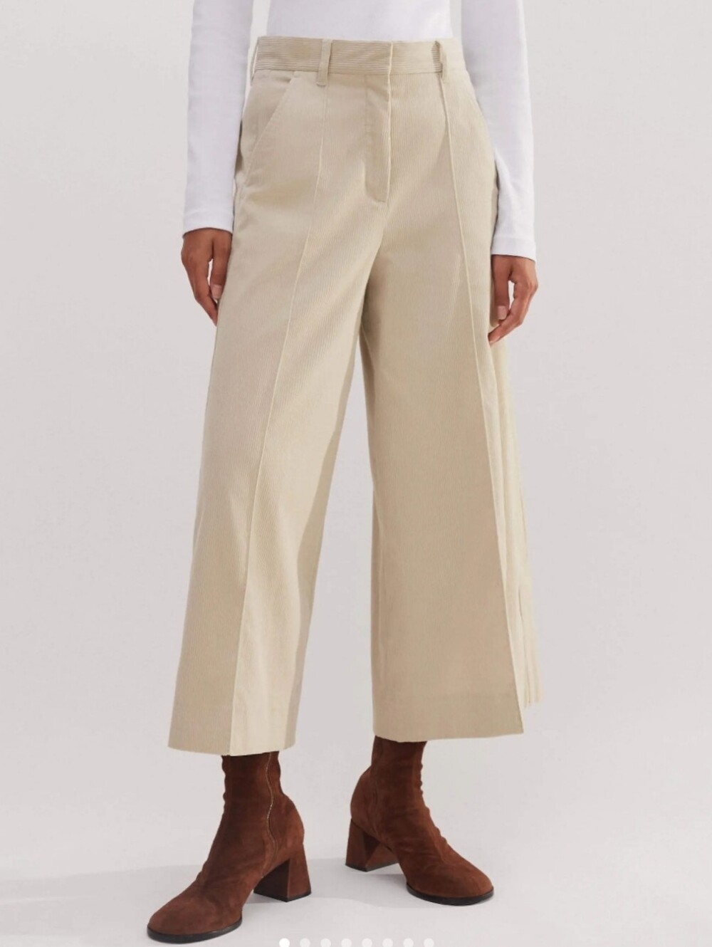 ME+EM Cream Ribbed Waistband Garment